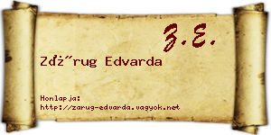 Zárug Edvarda névjegykártya